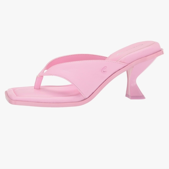 Circus by Sam Edelman Frances Pink Hibiscus curved Heeled thong Sandals size 9.5 - Picture 2 of 12